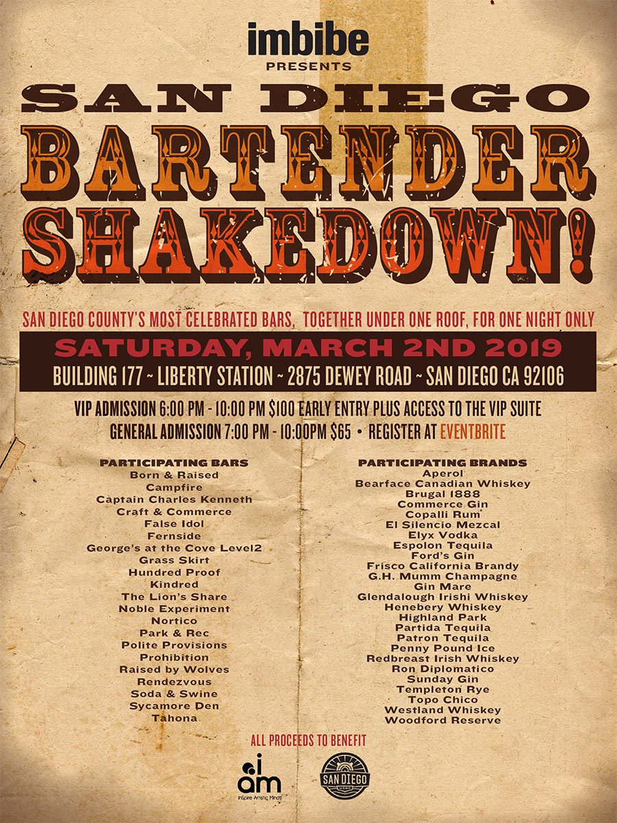 San Diego Bartender Shakedown flyer